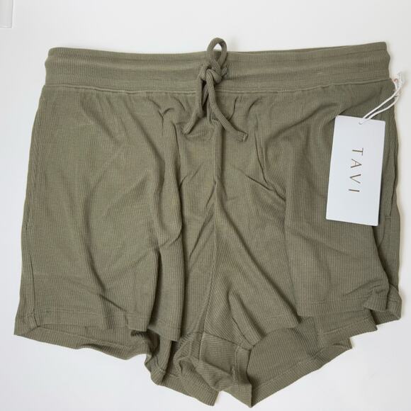 NWT TAVI Lounge Waffle Short in Olive Green 2" Inseam Size Large - Picture 2 of 9